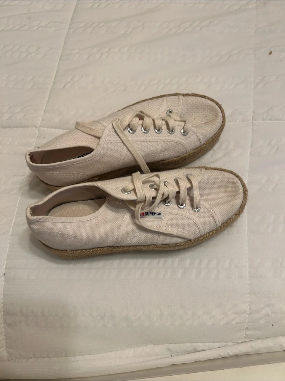 Superga Platform Espadrille Sneakers in Cream - Women